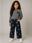 T-shirt per bambina Stella McCartney Kids grigia con bordi a contrasto TZ8R00 Z3968 999 STELLA McCARTNEY KIDS 