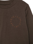 T-shirt per bambino Stella McCartney Kids grigio con logo sul petto TZ8R10 Z3772 921 STELLA McCARTNEY KIDS 