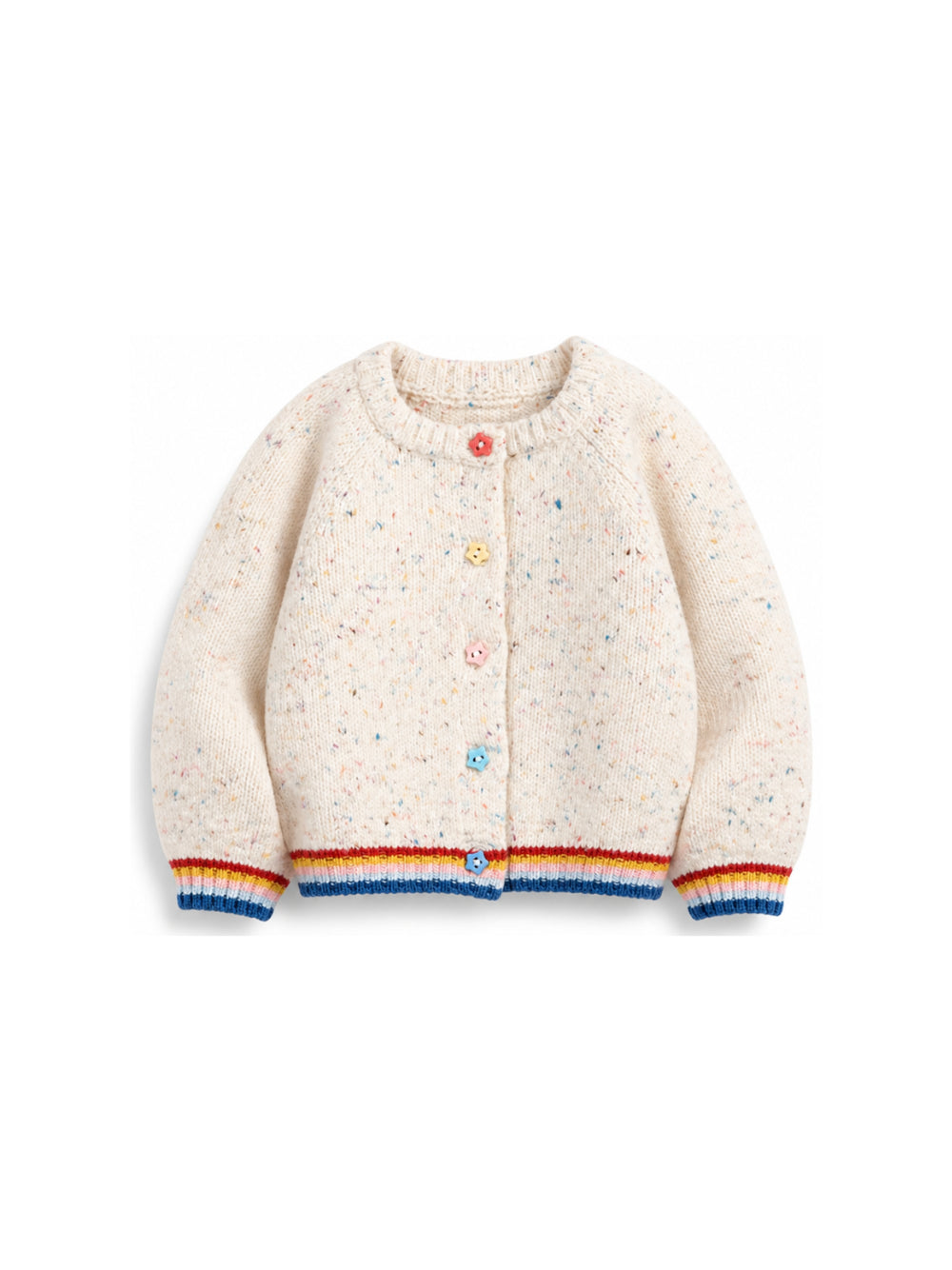 Cardigan per neonata Stella McCartney Kids beige con bordi a contrasto TZ9000 Z3896 101 STELLA McCARTNEY KIDS 