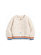 Cardigan per neonata Stella McCartney Kids beige con bordi a contrasto TZ9000 Z3896 101 STELLA McCARTNEY KIDS 