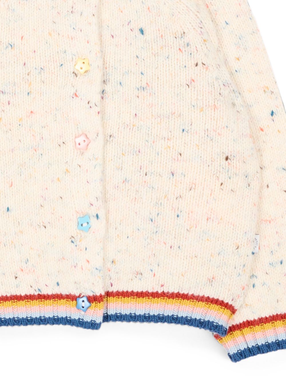 Cardigan per neonata Stella McCartney Kids beige con bordi a contrasto TZ9000 Z3896 101 STELLA McCARTNEY KIDS 