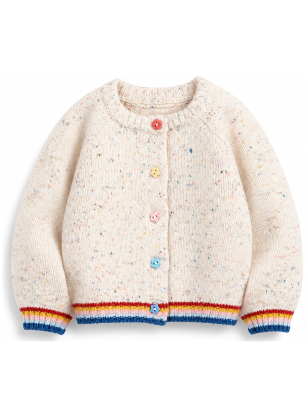 Cardigan per neonata Stella McCartney Kids beige con bordi a contrasto TZ9000 Z3896 101 STELLA McCARTNEY KIDS 
