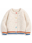 Cardigan per neonata Stella McCartney Kids beige con bordi a contrasto TZ9000 Z3896 101 STELLA McCARTNEY KIDS 