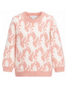 Maglione per bambina Stella McCartney Kids rosa a intarsio con motivo cavalli all-over TZ9A40 Z2288 999 STELLA McCARTNEY KIDS 