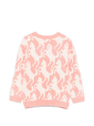 Maglione per bambina Stella McCartney Kids rosa a intarsio con motivo cavalli all-over TZ9A40 Z2288 999 STELLA McCARTNEY KIDS 