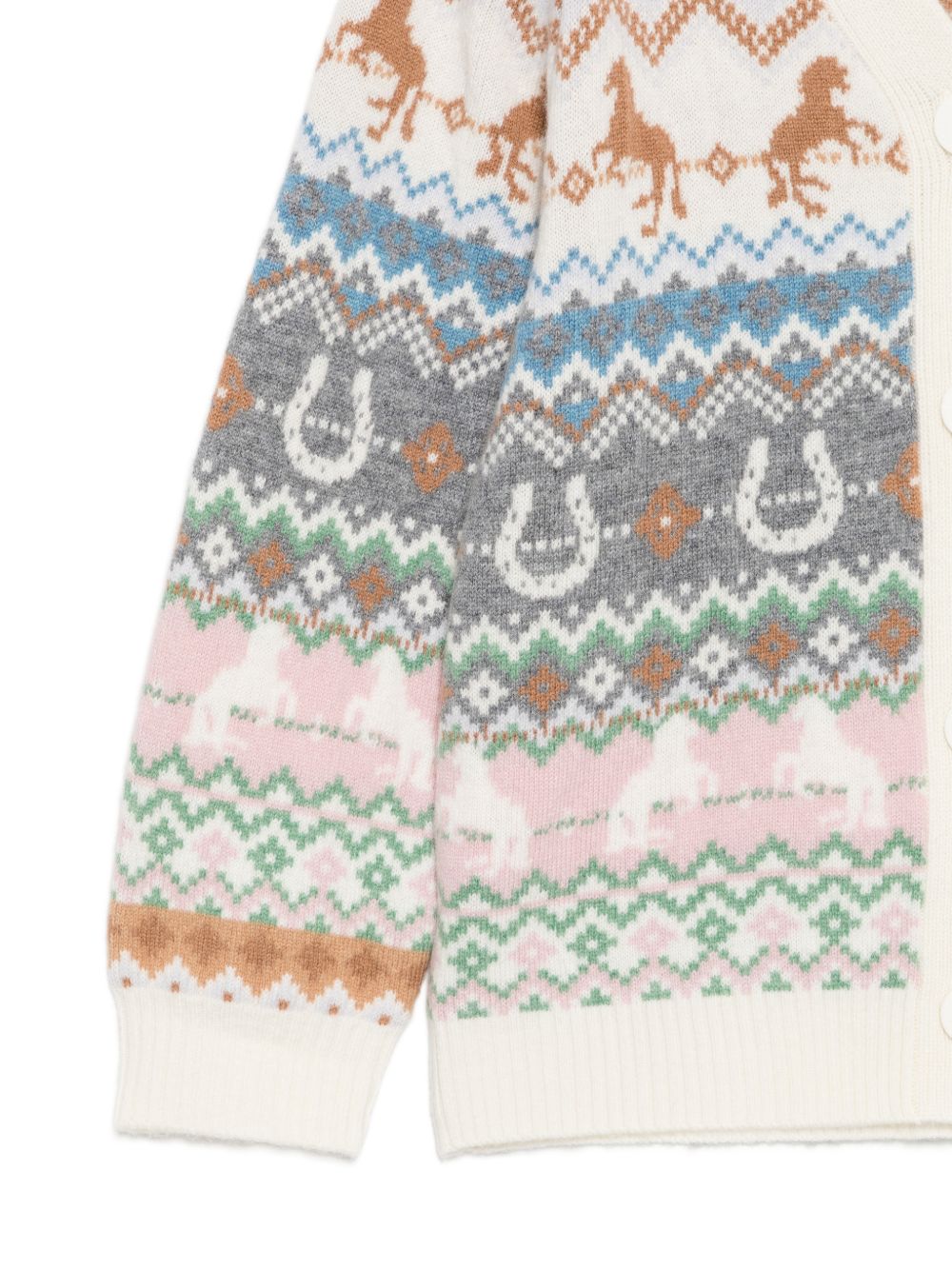 Cardigan per bambino Stella McCartney Kids bianco con  lavorazione a intarsio TZ9A50 Z3893 999 STELLA McCARTNEY KIDS 