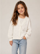 Cardigan per bambina Stella McCartney Kids beige con decorazione in rilievo TZ9A60 Z1528 101 STELLA McCARTNEY KIDS 
