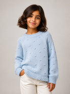 Maglione per bambina Stella McCartney Kids azzurro con decorazione a rilievo TZ9A80 Z1528 61E STELLA McCARTNEY KIDS 