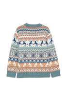 Maglione per bambino Stella McCartney Kids azzurro con motivo Fair Isle TZ9H10 Z3893 999 STELLA McCARTNEY KIDS 