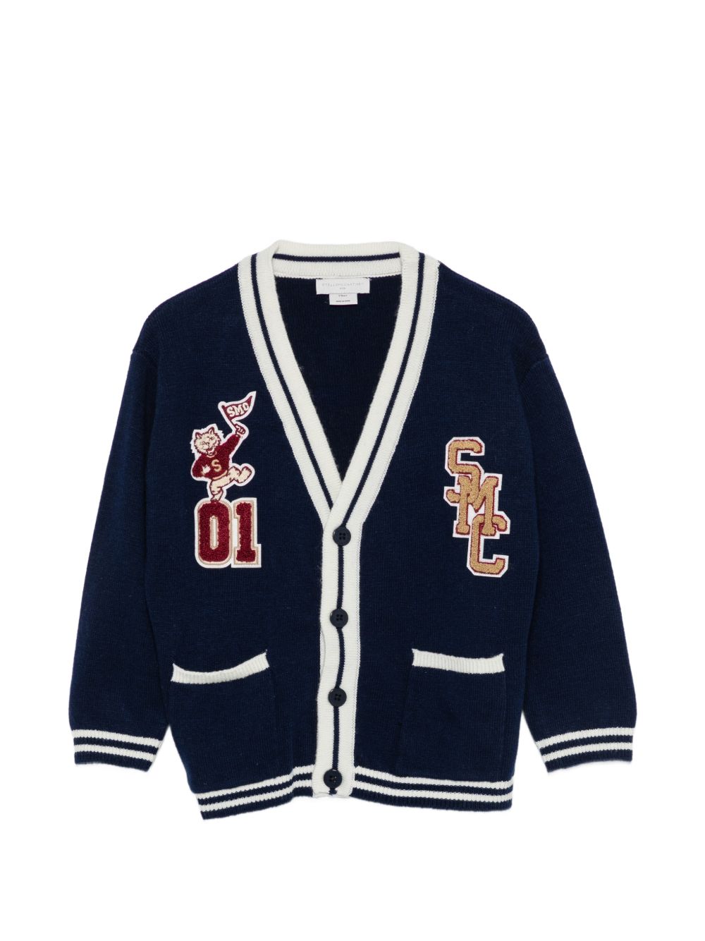 Cardigan per bambino Stella McCartney Kids blu con bordi a contrasto TZ9H20 Z3921 61L STELLA McCARTNEY KIDS 