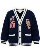 Cardigan per bambino Stella McCartney Kids blu con bordi a contrasto TZ9H20 Z3921 61L STELLA McCARTNEY KIDS 