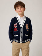 Cardigan per bambino Stella McCartney Kids blu con bordi a contrasto TZ9H20 Z3921 61L STELLA McCARTNEY KIDS 