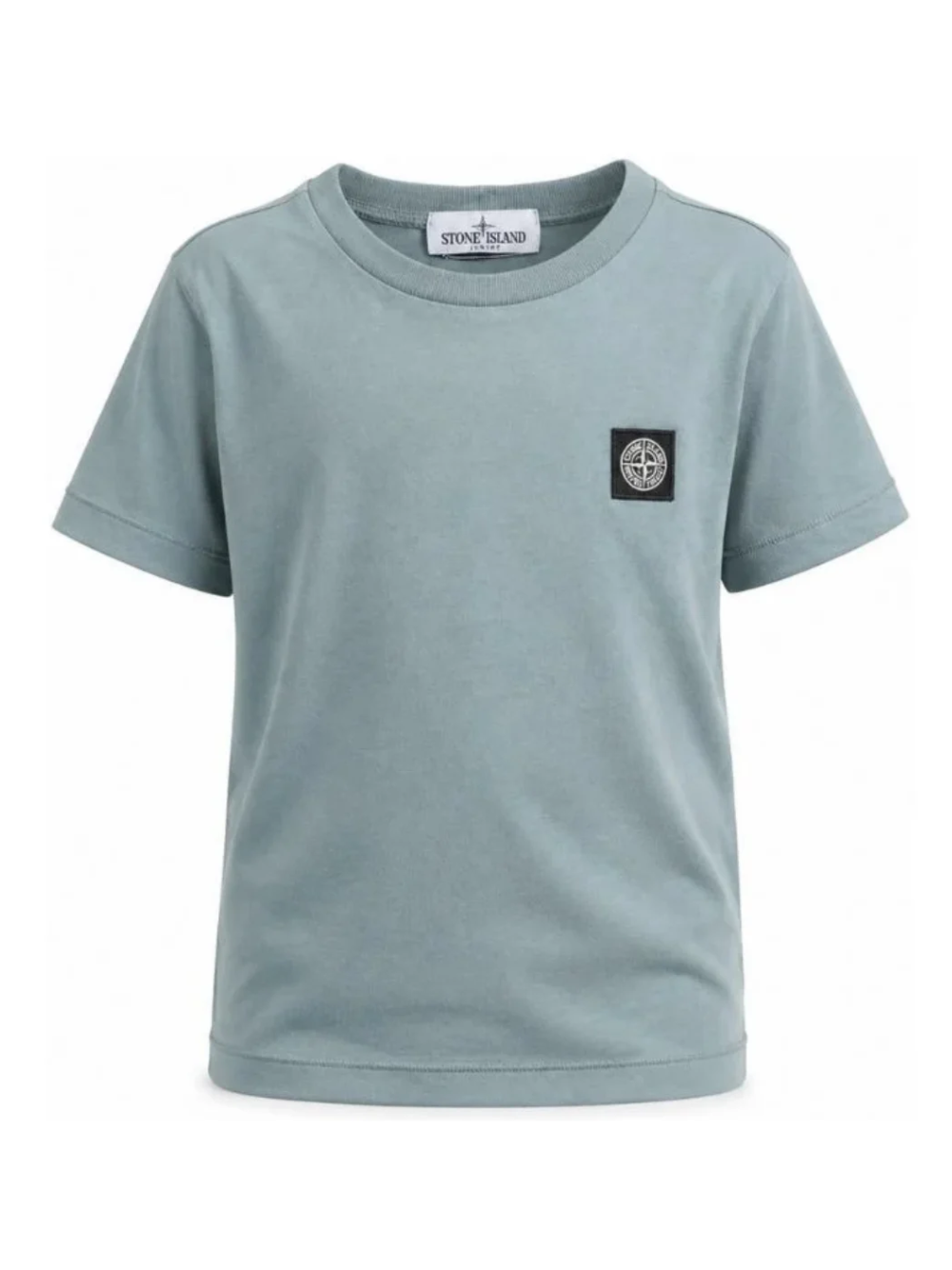 T-shirt per bambino Stone Island Kids azzurro con logo sul davanti L2S162100003S0047 V004B STONE ISLAND KIDS 
