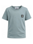 T-shirt per bambino Stone Island Kids azzurro con logo sul davanti L2S162100003S0047 V004B STONE ISLAND KIDS 