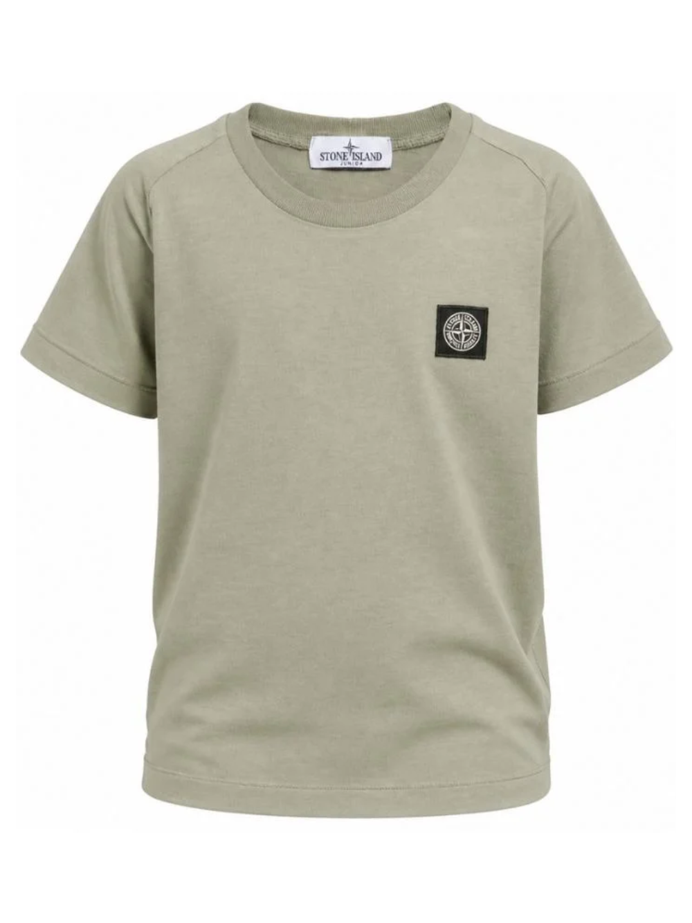 T-shirt per bambino Stone Island Kids verde con applicazione logo sul davanti L2S162100003S0047 V0068 STONE ISLAND KIDS 