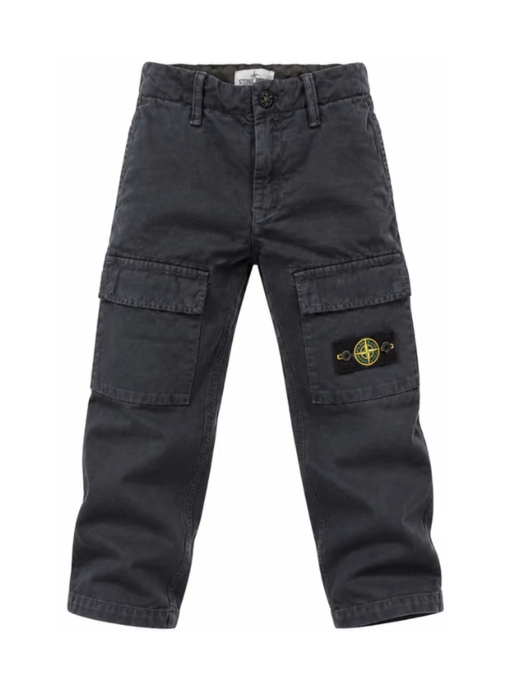 Pantaloni per bambino Stone Island Kids blu con tasche applicate L2S163100001S0104 V0120 STONE ISLAND KIDS 