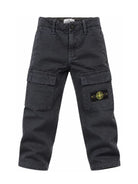Pantaloni per bambino Stone Island Kids blu con tasche applicate L2S163100001S0104 V0120 STONE ISLAND KIDS 