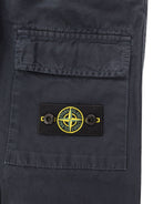 Pantaloni per bambino Stone Island Kids blu con tasche applicate L2S163100001S0104 V0120 STONE ISLAND KIDS 