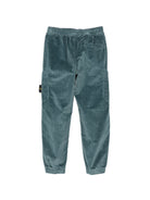 Pantaloni cargo per bambino Stone Island Kids blu in velluto a coste L2S163100005S0199 V004B STONE ISLAND KIDS 