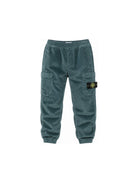 Pantaloni cargo per bambino Stone Island Kids blu in velluto a coste L2S163100005S0199 V004B STONE ISLAND KIDS 