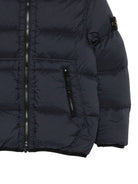 Piumino per bambino Stone Island Kids blu con cappuccio e applicazione Compass L2S164100004S0028 V0020 STONE ISLAND KIDS 