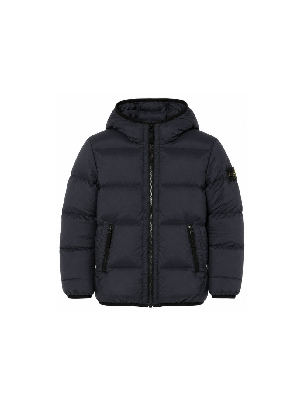 Piumino per bambino Stone Island Kids blu con cappuccio e applicazione Compass L2S164100004S0028 V0020 STONE ISLAND KIDS 