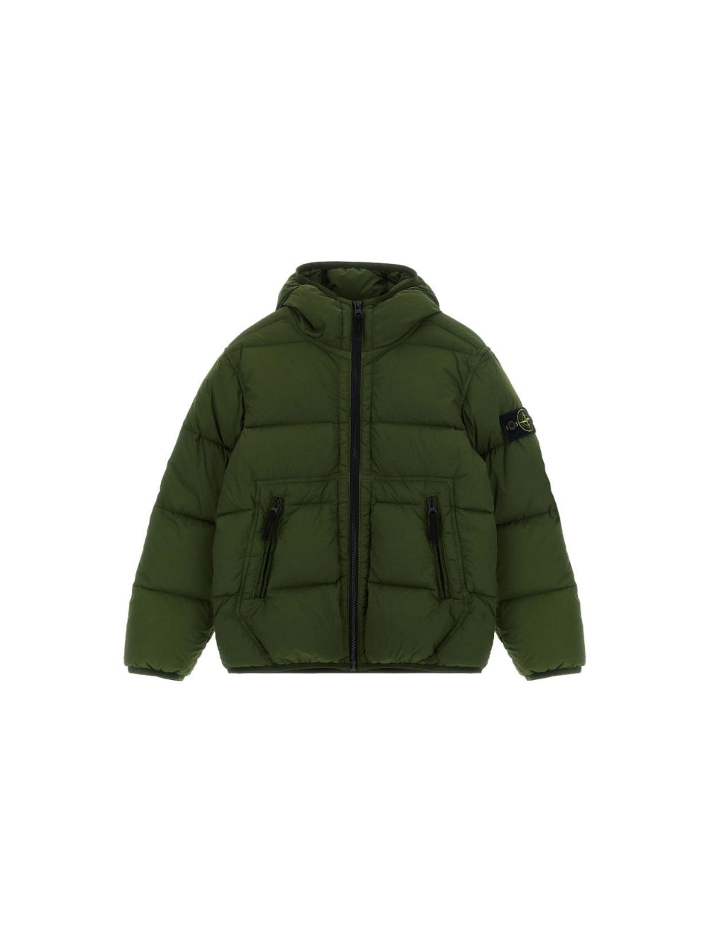 Giacca trapuntata per bambino Stone Island Junior verde logo L2S164100004S0028 V005G STONE ISLAND KIDS 