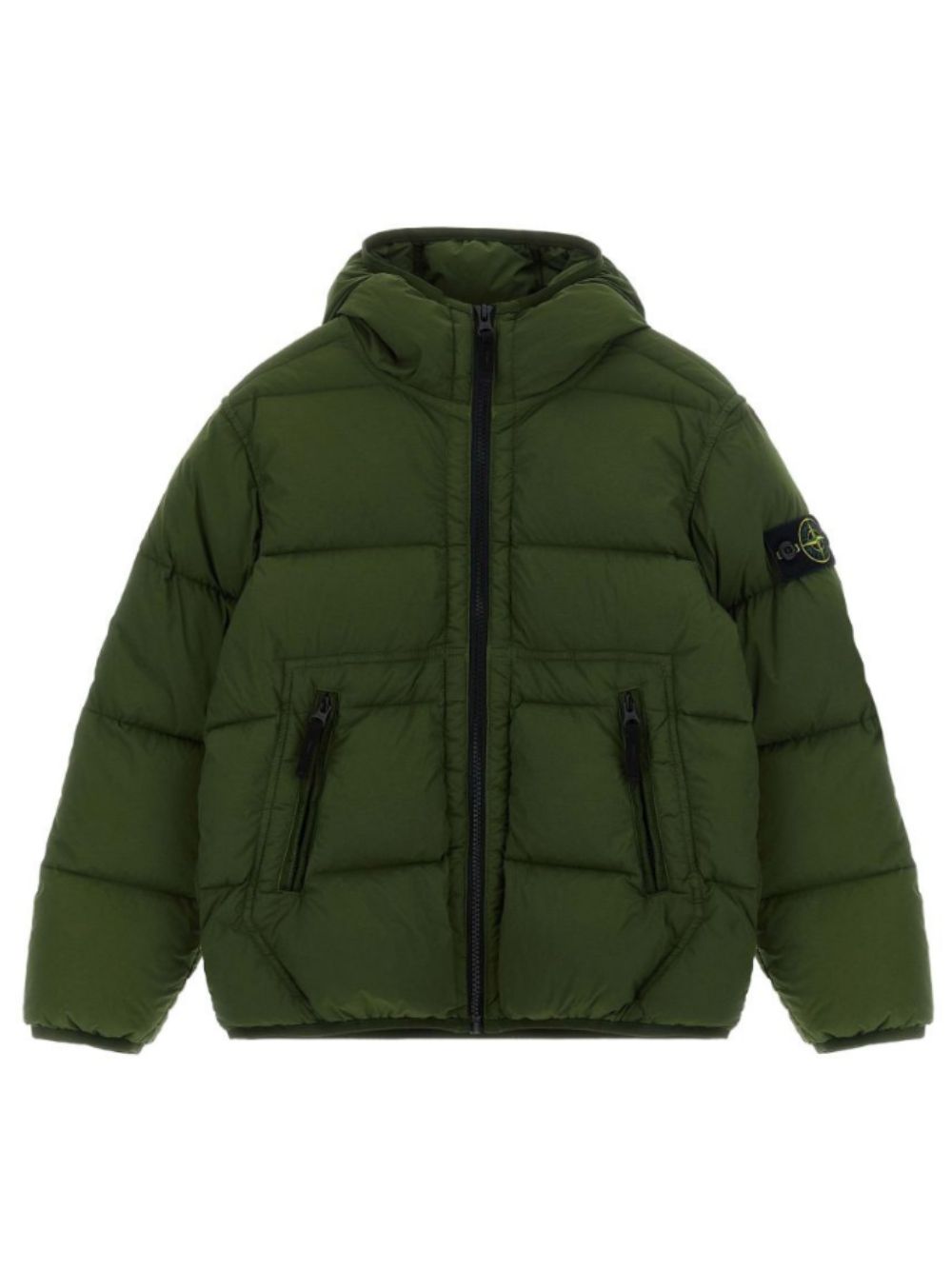 Giacca trapuntata per bambino Stone Island Junior verde logo L2S164100004S0028 V005G STONE ISLAND KIDS 