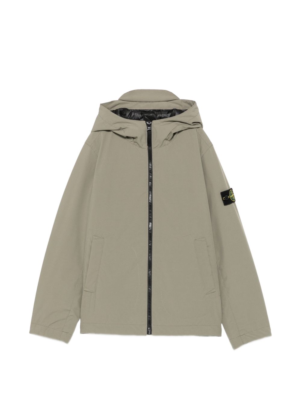 Giubbino per bambino Stone Island Kids verde cachi con cappuccio e logo L2S164100007S0A27 V0068 STONE ISLAND KIDS 