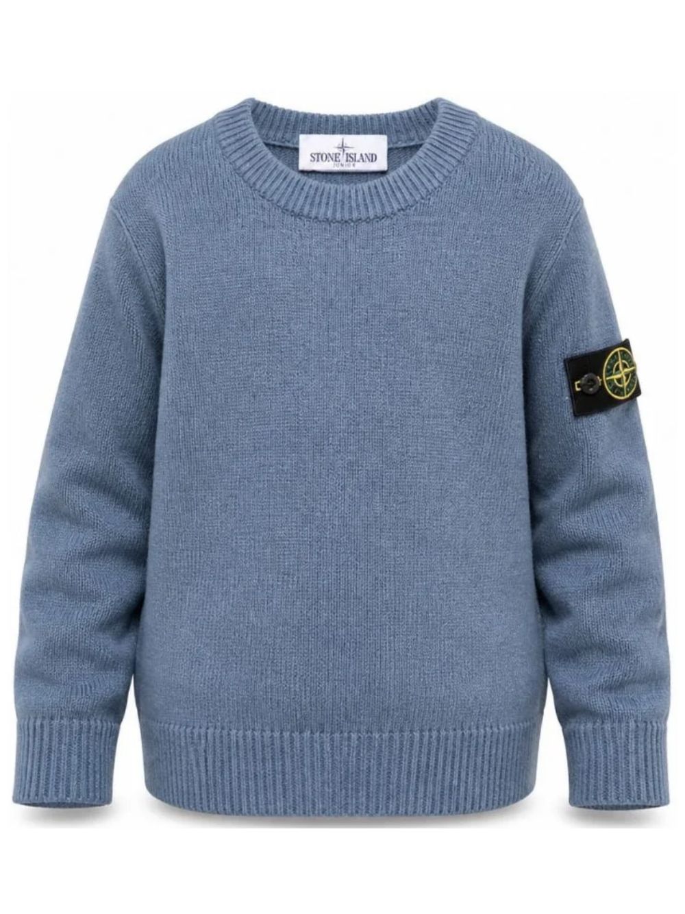Maglione per bambino Stone Island Kids azzurro con orlo e polsini a coste L2S165100002S00M1 V004B STONE ISLAND KIDS 