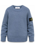 Maglione per bambino Stone Island Kids azzurro con orlo e polsini a coste L2S165100002S00M1 V004B STONE ISLAND KIDS 