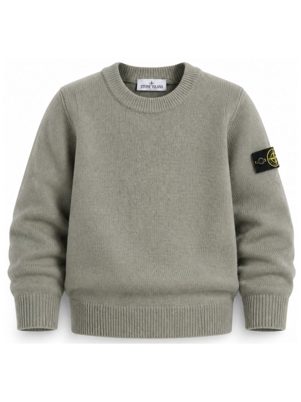 Maglione per bambino Stone Island Kids verde con applicazione con logo L2S165100002S00M1 V0055 STONE ISLAND KIDS 