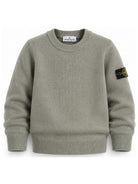 Maglione per bambino Stone Island Kids verde con applicazione con logo L2S165100002S00M1 V0055 STONE ISLAND KIDS 