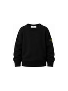 Maglione girocollo per bambino Stone Island Junior nero con applicazione Compass L2S165100009S0C04 V0029 STONE ISLAND KIDS 