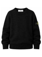 Maglione girocollo per bambino Stone Island Junior nero con applicazione Compass L2S165100009S0C04 V0029 STONE ISLAND KIDS 
