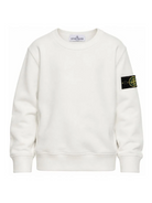 Felpa per bambino Stone Island Kids bianco con applicazione sulla manica L2S166100001S0A20 V0001 STONE ISLAND KIDS 