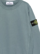 Felpa per bambino Stone Island Kids azzurra con distintivo Compass L2S166100001S0A20 V004B STONE ISLAND KIDS 