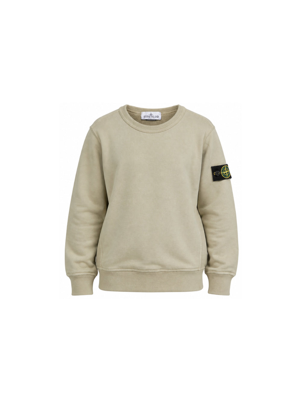Felpa per bambino Stone Island Kids beige con distintivo Compass L2S166100001S0A20 V0068 STONE ISLAND KIDS 