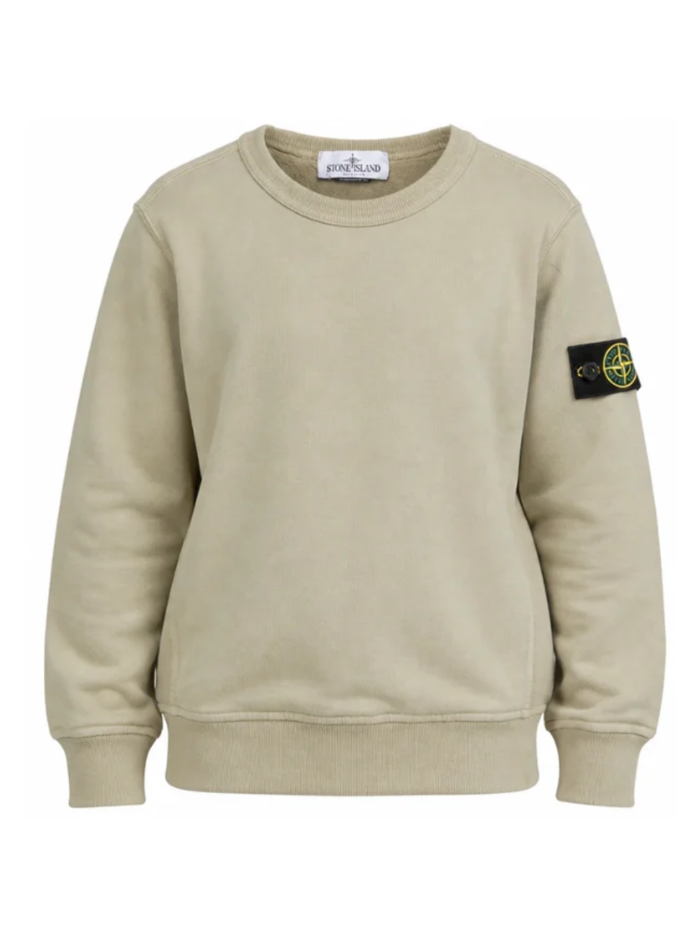 Felpa per bambino Stone Island Kids beige con distintivo Compass L2S166100001S0A20 V0068 STONE ISLAND KIDS 
