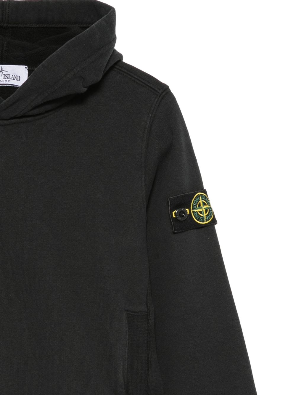 Felpa per bambino Stone Island Kids nera con distintivo Compass L2S166100003S0A20 V0029 STONE ISLAND KIDS 
