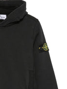 Felpa per bambino Stone Island Kids nera con distintivo Compass L2S166100003S0A20 V0029 STONE ISLAND KIDS 