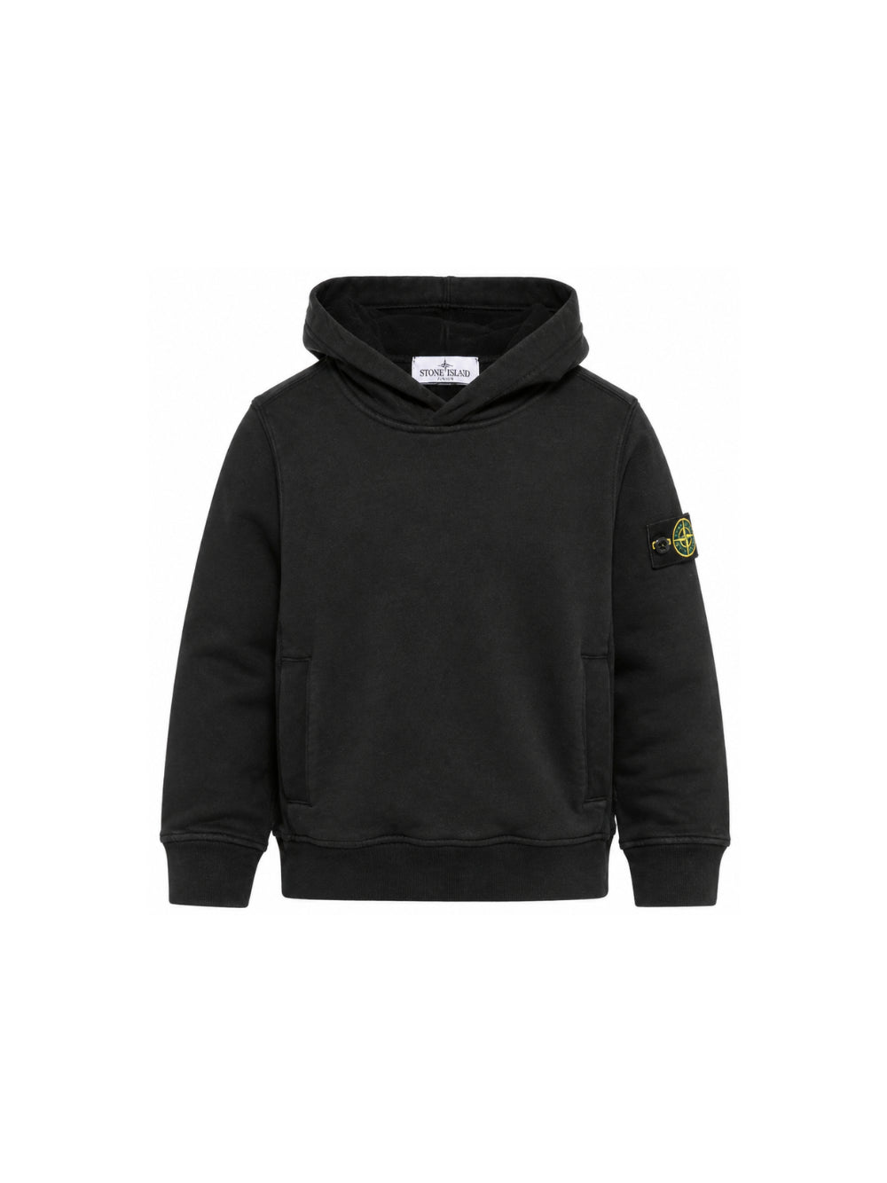 Felpa per bambino Stone Island Kids nera con distintivo Compass L2S166100003S0A20 V0029 STONE ISLAND KIDS 