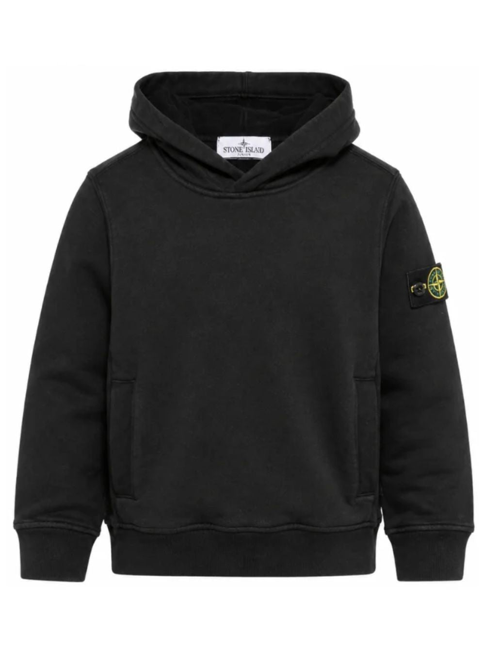 Felpa per bambino Stone Island Kids nera con distintivo Compass L2S166100003S0A20 V0029 STONE ISLAND KIDS 