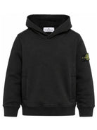 Felpa per bambino Stone Island Kids nera con distintivo Compass L2S166100003S0A20 V0029 STONE ISLAND KIDS 