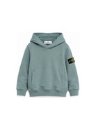 Felpa per bambino Stone Island Kids azzurra con distintivo Compass L2S166100003S0A20 V004B STONE ISLAND KIDS 