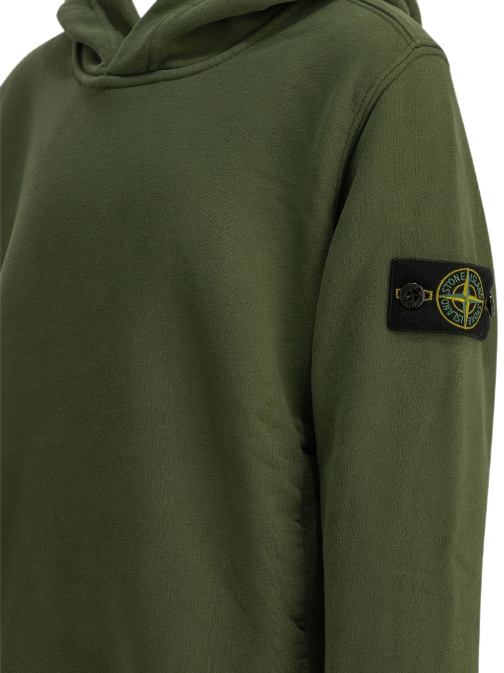 Felpa per bambino Stone Island Kids verde con applicazione Compass L2S166100003S0A20 V005G STONE ISLAND KIDS 