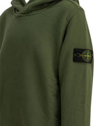 Felpa per bambino Stone Island Kids verde con applicazione Compass L2S166100003S0A20 V005G STONE ISLAND KIDS 