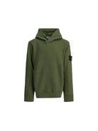 Felpa per bambino Stone Island Kids verde con applicazione Compass L2S166100003S0A20 V005G STONE ISLAND KIDS 
