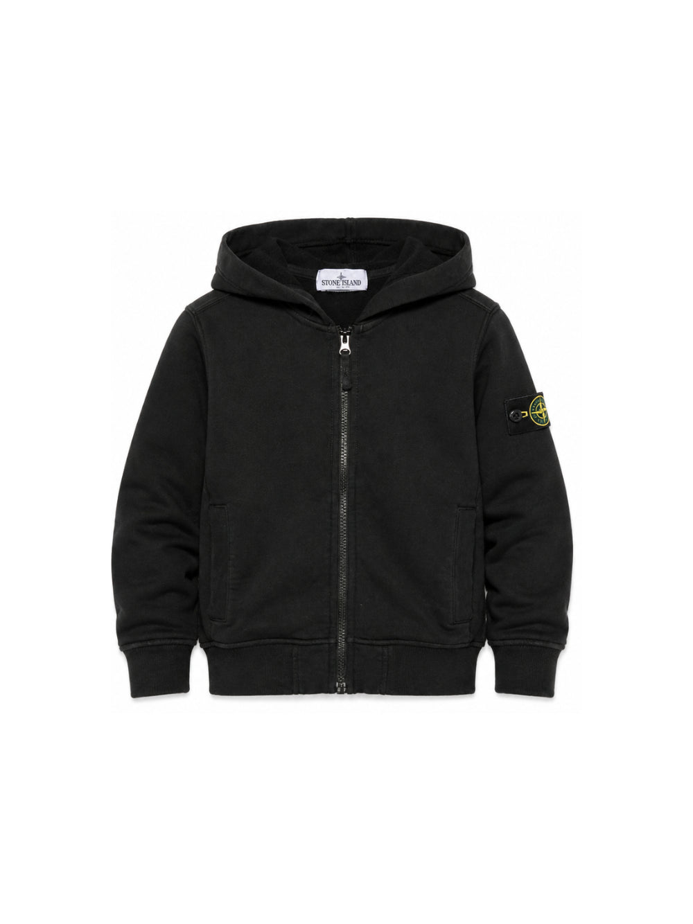 Felpa per bambino Stone Island Kids nera con distintivo Compass L2S166100006S0A20 V0029 STONE ISLAND KIDS 