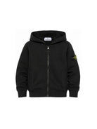Felpa per bambino Stone Island Kids nera con distintivo Compass L2S166100006S0A20 V0029 STONE ISLAND KIDS 